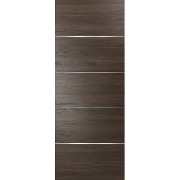 Wood  Brown Slab 36x96 Planum 0020 Chocolate Ash Use as Pocket Sliding Closet Core Stripes Modern, Sartodoors, Mfr#: PLANUM20S-SHOYA-3696